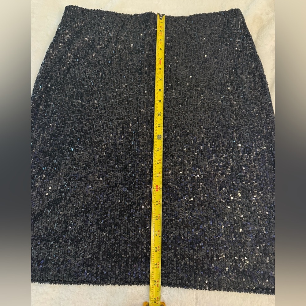Cable & Gauge Black Sparkle Sequin Mini Skirt - Picture 9 of 11